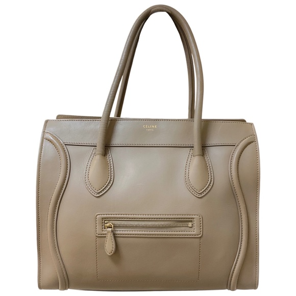 CELINE BEIGE LEATHER LARGE PHANTOM TOTE HANDBAG - Picture 1 of 15